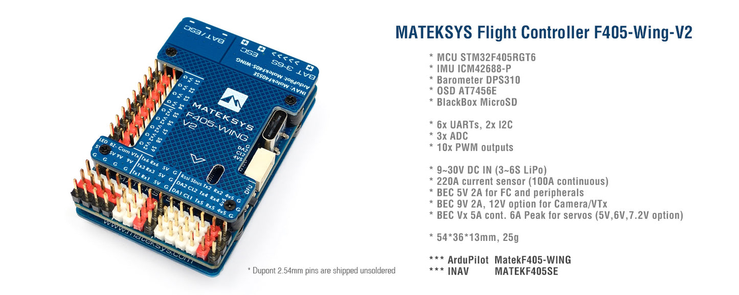 MATEKSYS Flight Controller F405-WING-V2